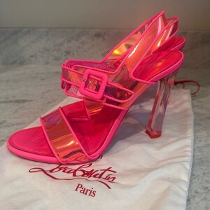 Christian Louboutin Neon Pink Transparent Heels